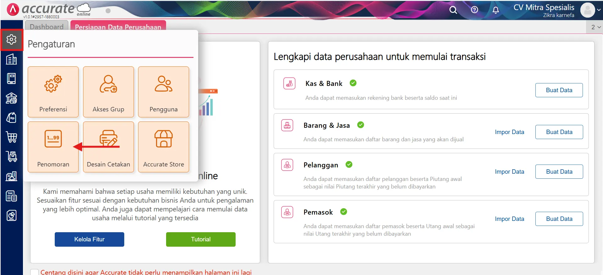 membuat penomoran otomatis